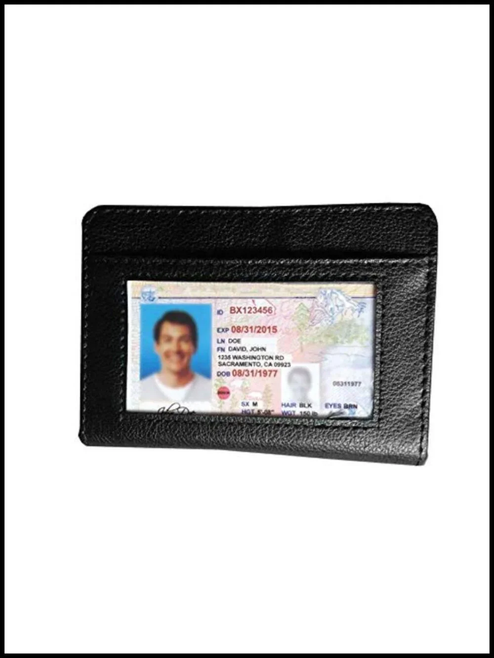 RFID Blocking Leather Credit Card Holder Wallet with Zipper